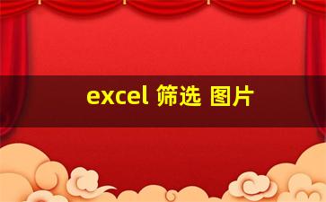 excel 筛选 图片